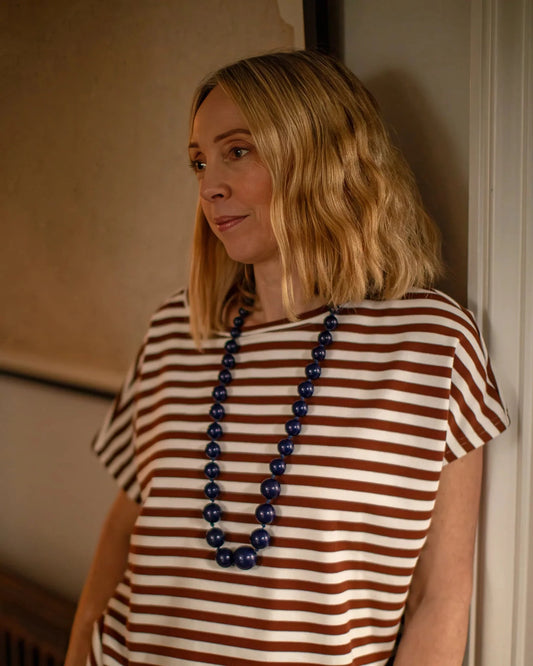 Rope Ball Necklace | Navy Necklace Chalk 