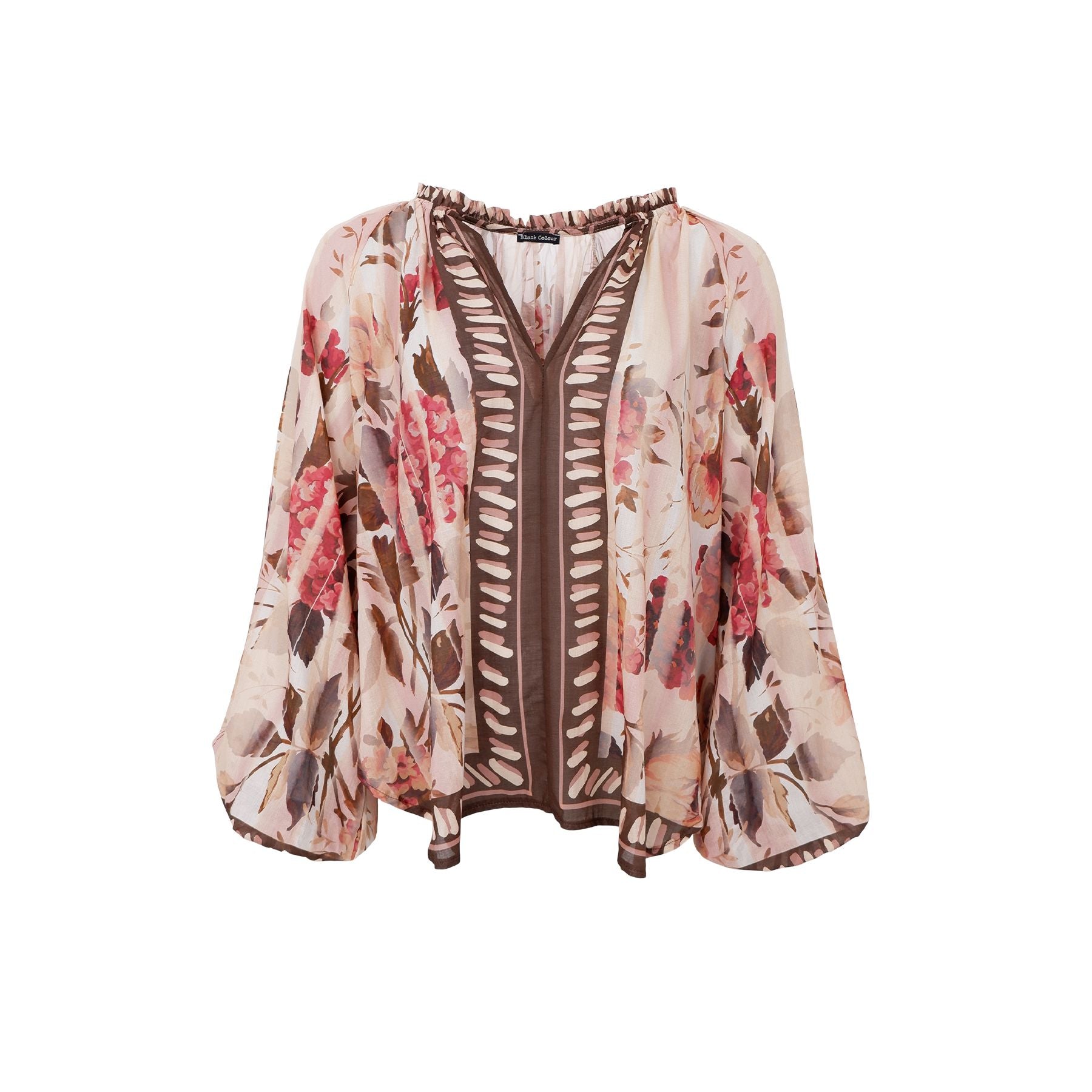 Rosewood Blouse | Creme Rose Blouse Black Colour 