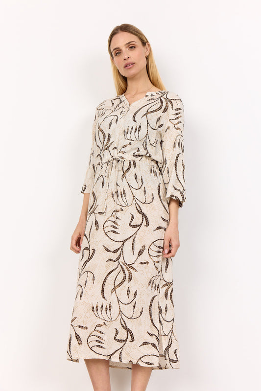 Sabira Dress | Sand Combi Dress Soya Concept 