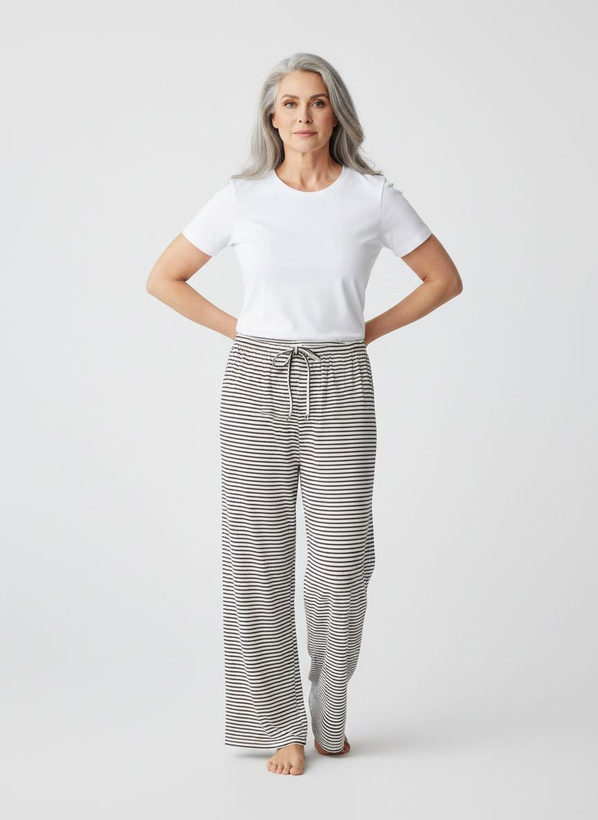 Saga Pants | Cloud Dancer/Black Trousers Only 