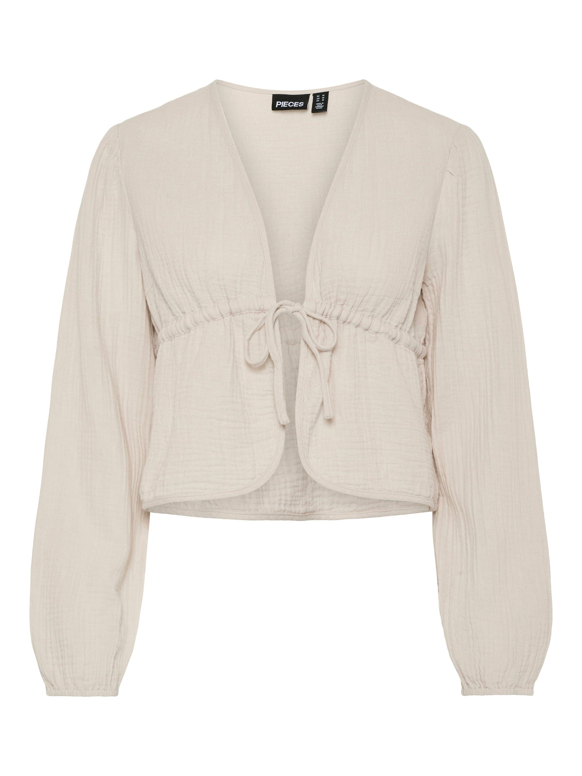 Sastina Tie Top | Silver Gray Shirts & Tops Pieces 
