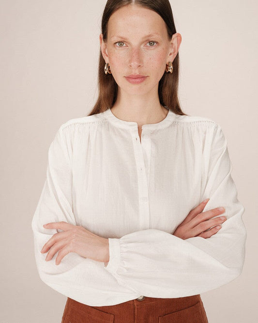 Savannah Top | Ivory Blouse Grace and Mila 