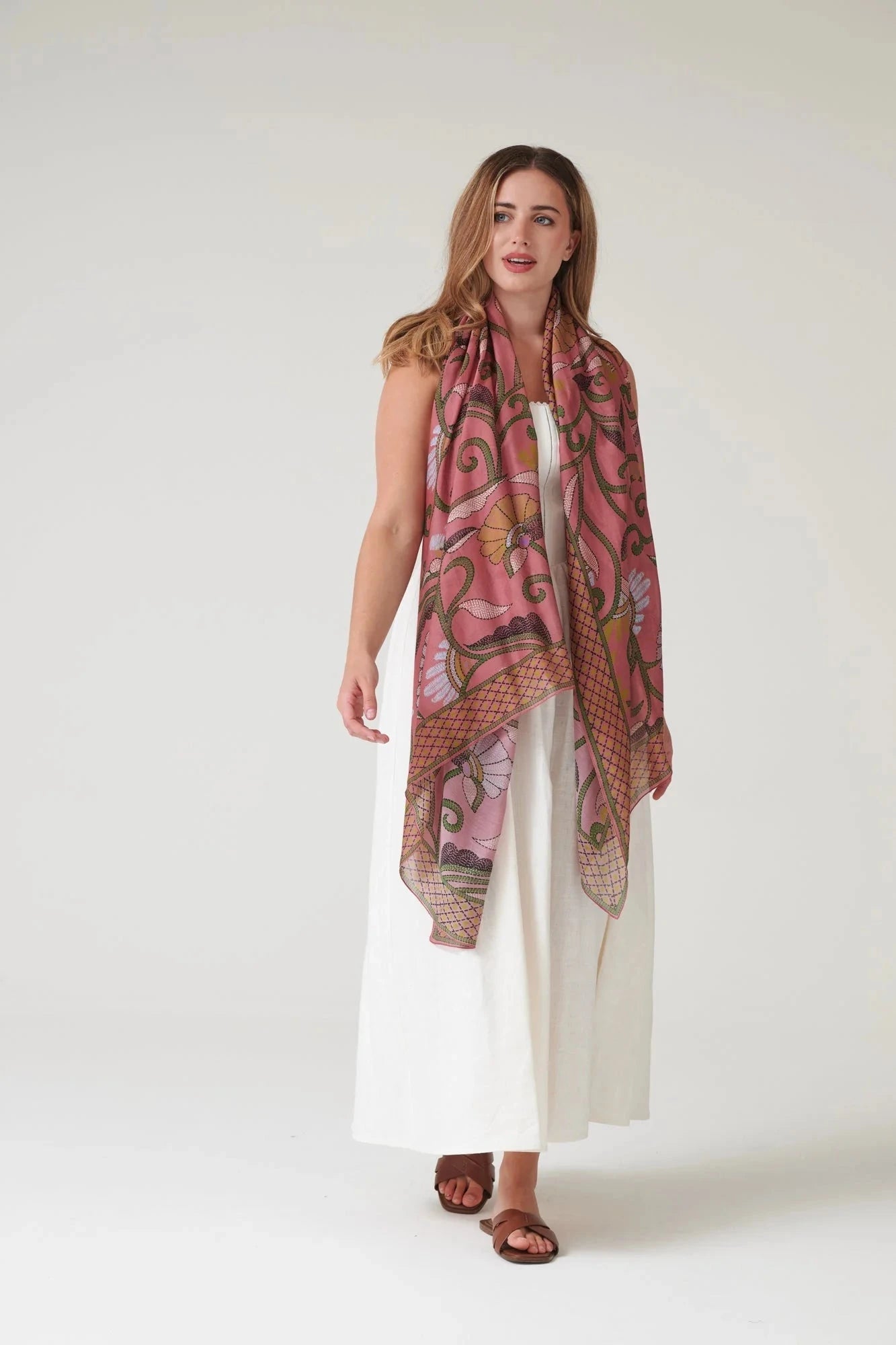 Scarf | Giant Kantha | Dusk Scarves One Hundred Stars 