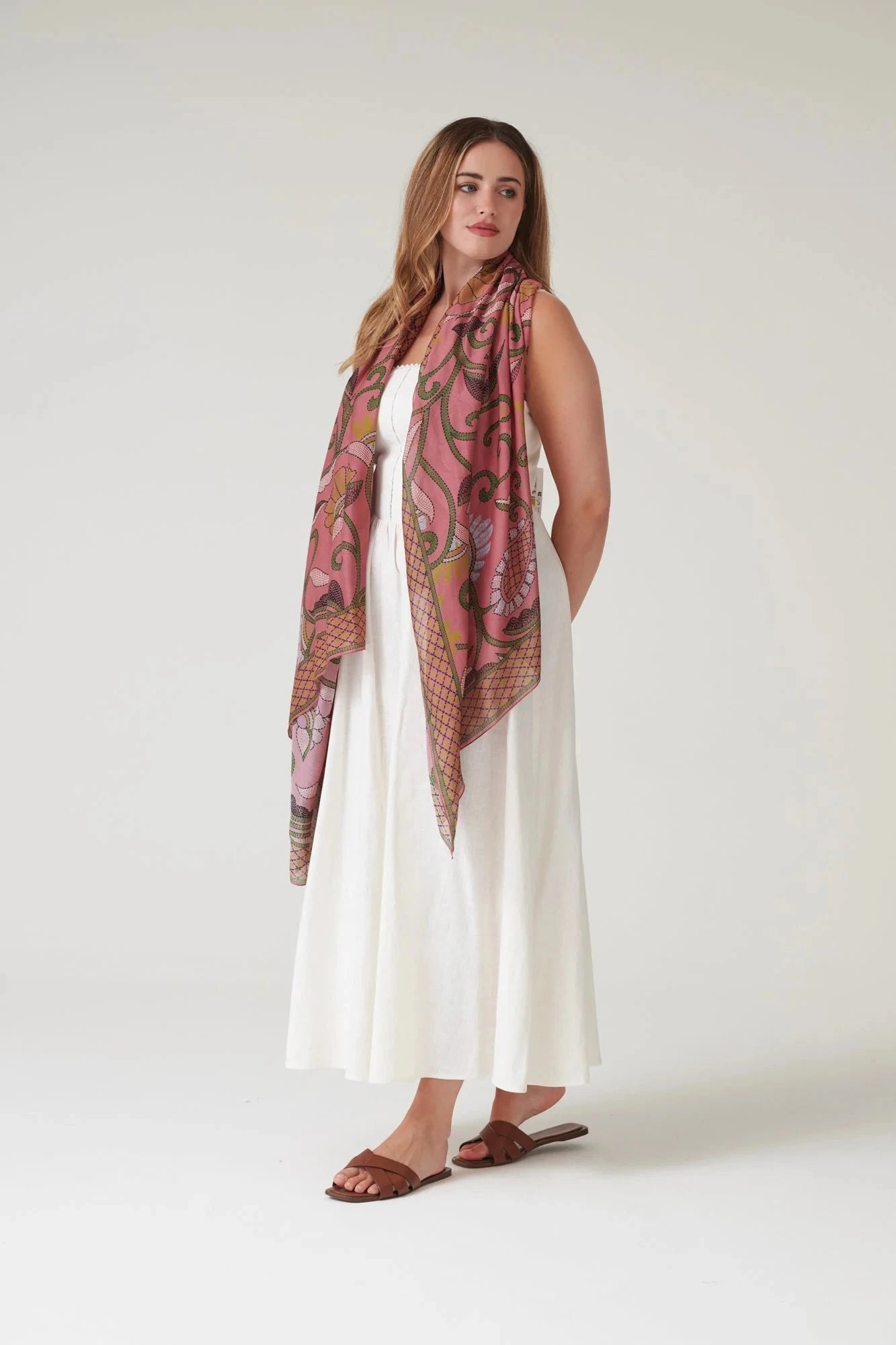 Scarf | Giant Kantha | Dusk Scarves One Hundred Stars 
