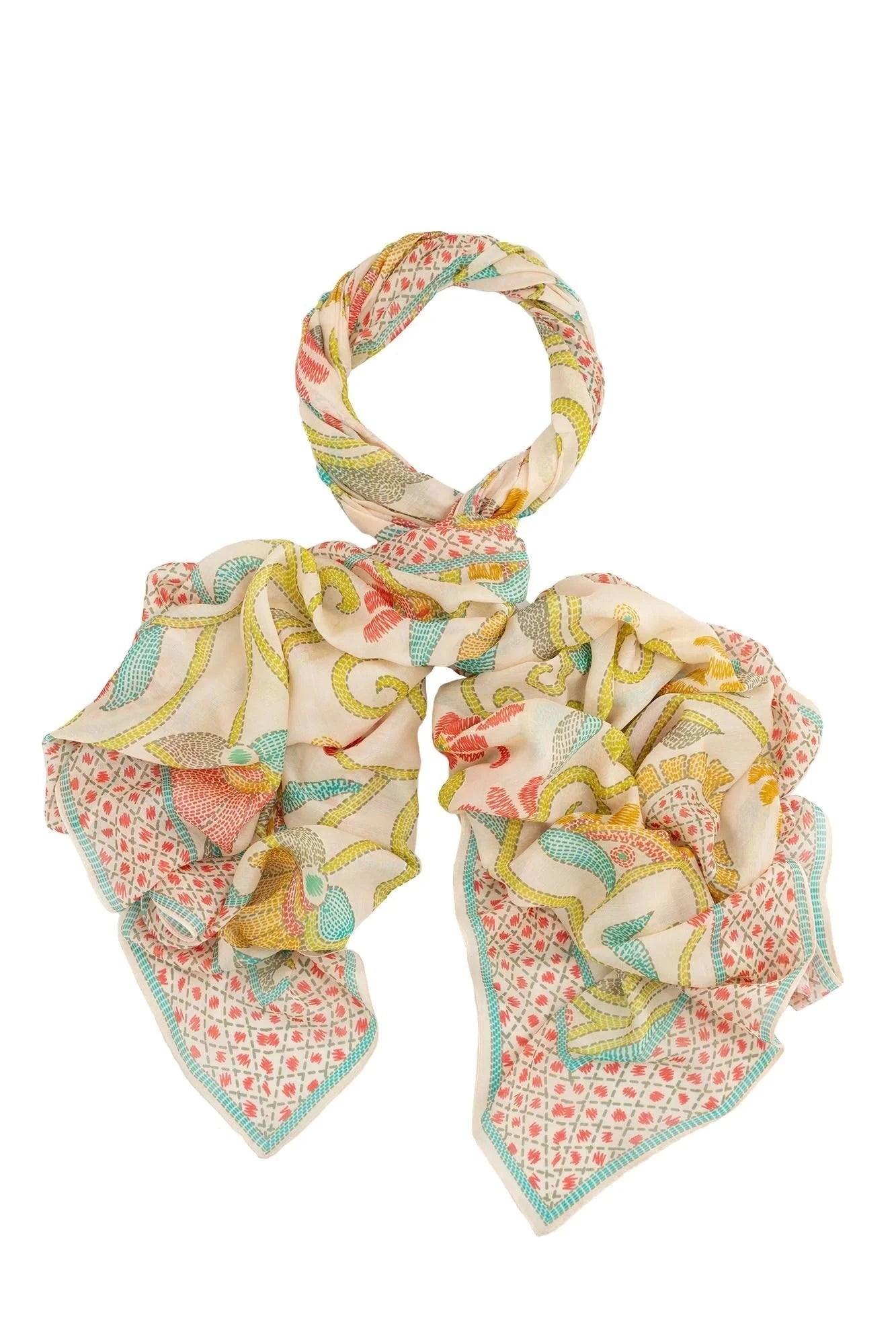 Scarf | Giant Kantha | Lime Scarves One Hundred Stars 