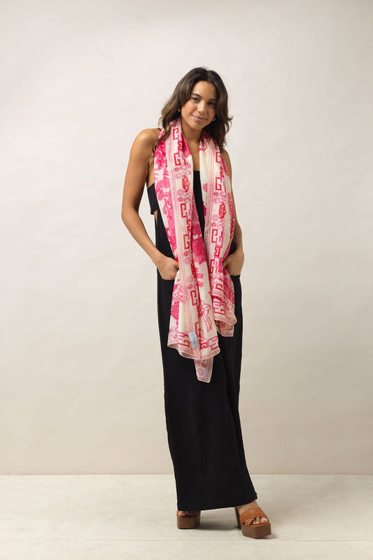Scarf | Giant Willow | Fuchsia Scarves One Hundred Stars 