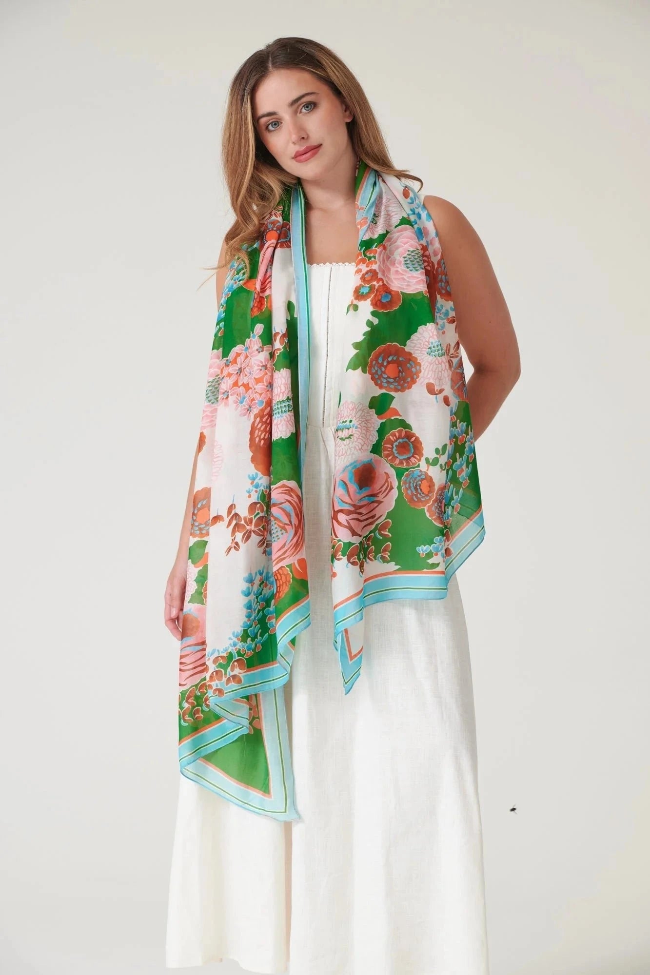 Scarf | Kitsch Bouquet | Green Scarves One Hundred Stars 
