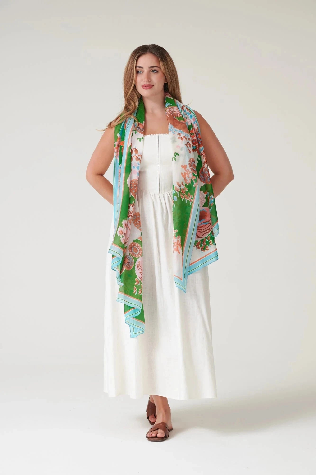 Scarf | Kitsch Bouquet | Green Scarves One Hundred Stars 