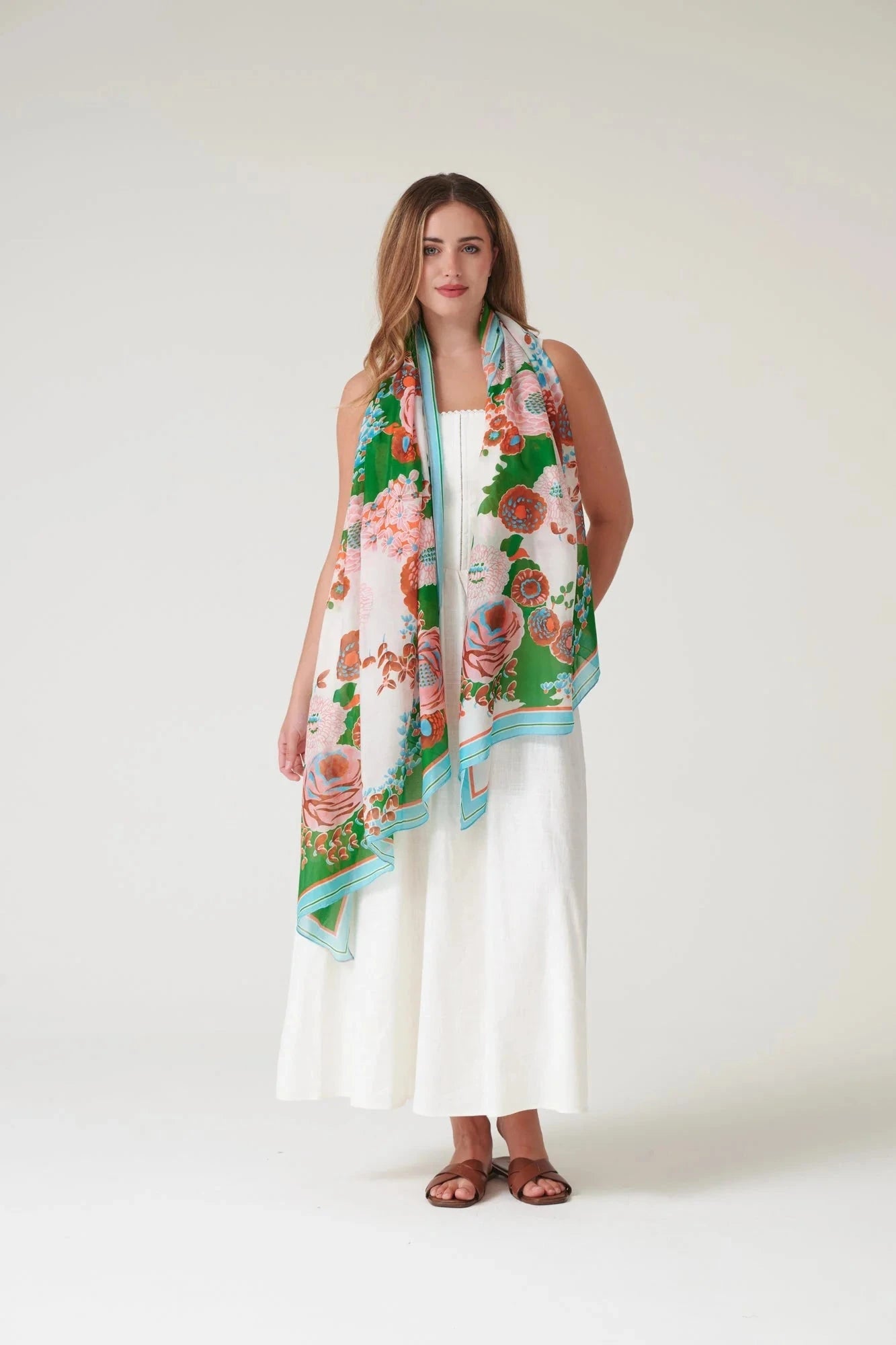 Scarf | Kitsch Bouquet | Green Scarves One Hundred Stars 