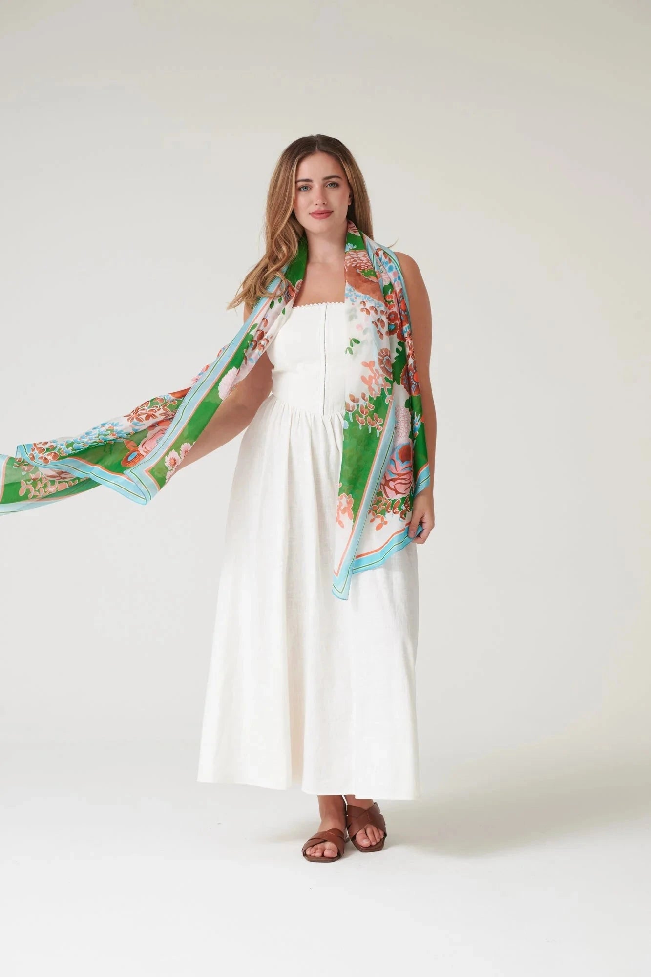 Scarf | Kitsch Bouquet | Green Scarves One Hundred Stars 