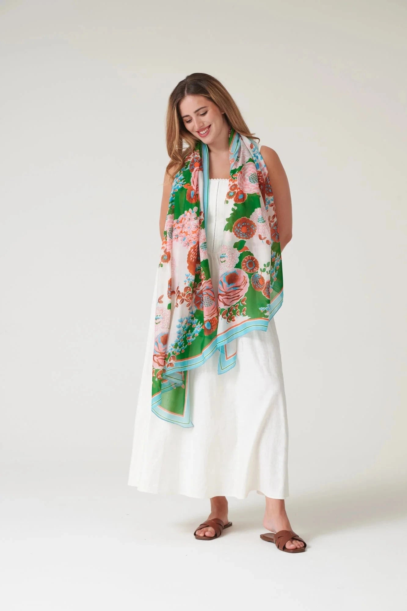 Scarf | Kitsch Bouquet | Green Scarves One Hundred Stars 