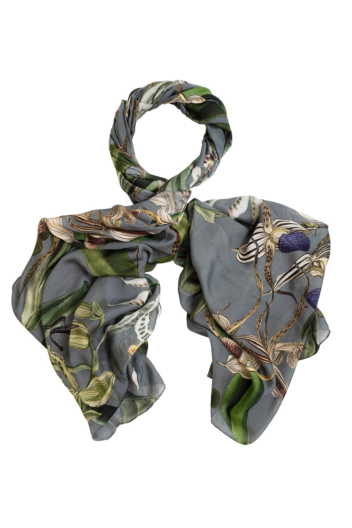 Scarf | Orchid | Grey Scarves One Hundred Stars 