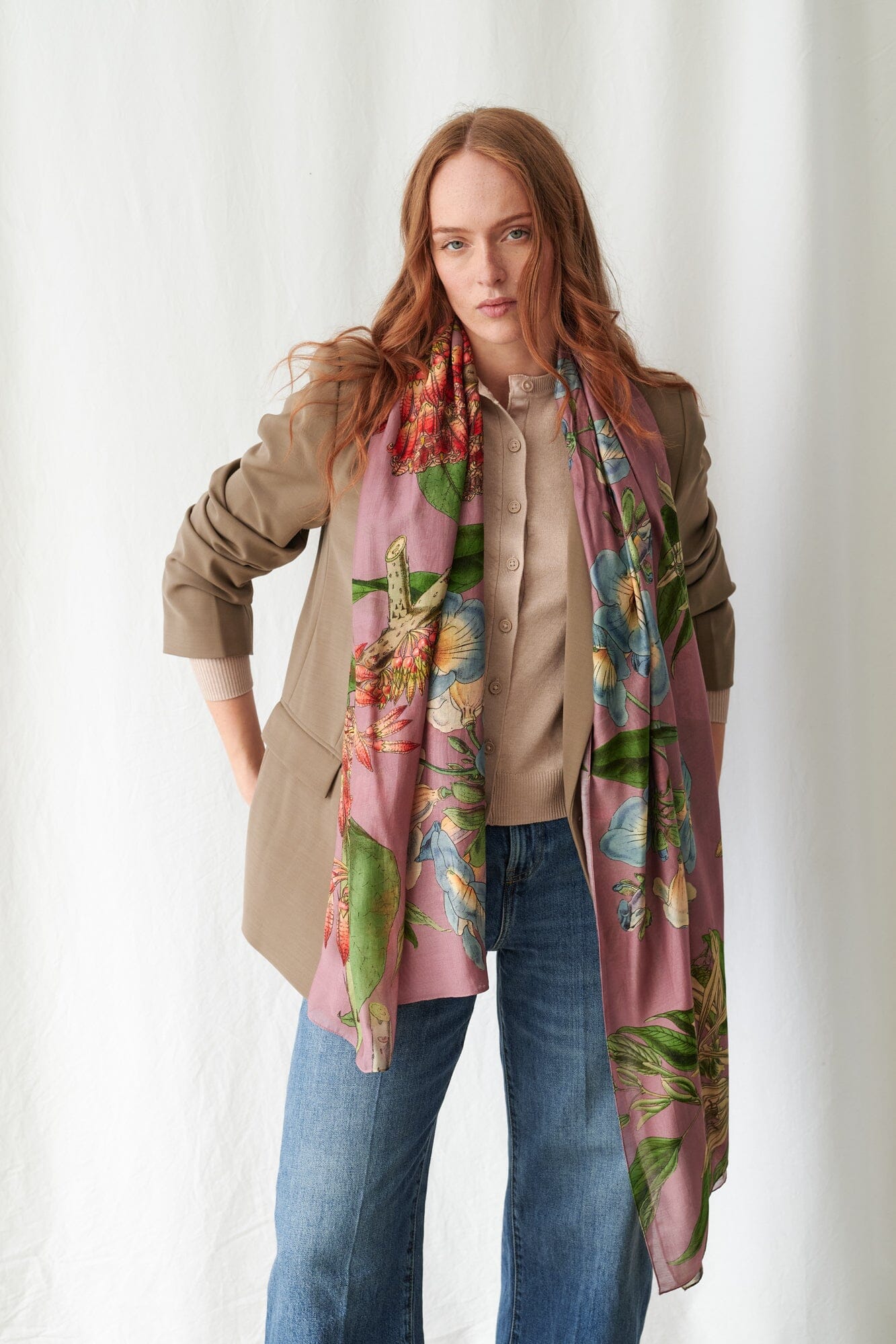 Scarf | Rhodoleia | Pink Scarves One Hundred Stars 