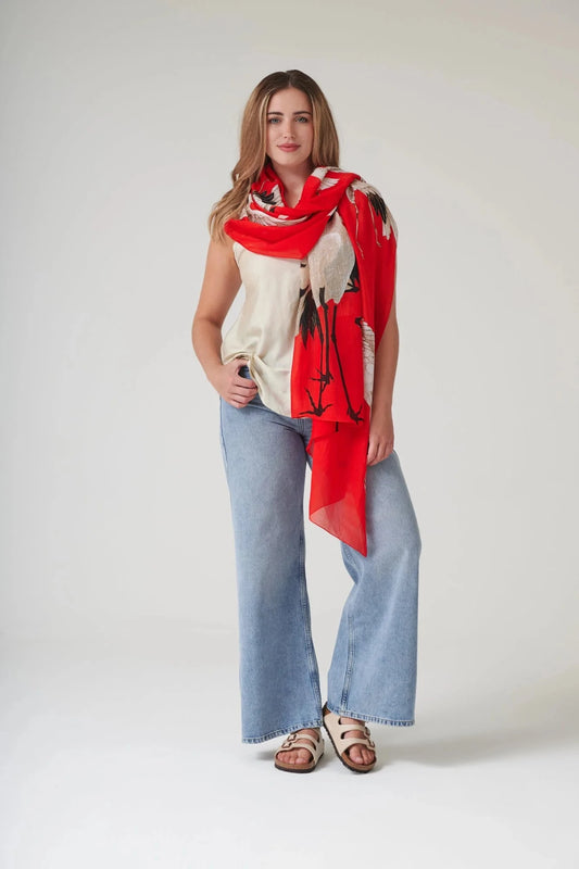 Scarf | Stork | Scarlet Scarves One Hundred Stars 