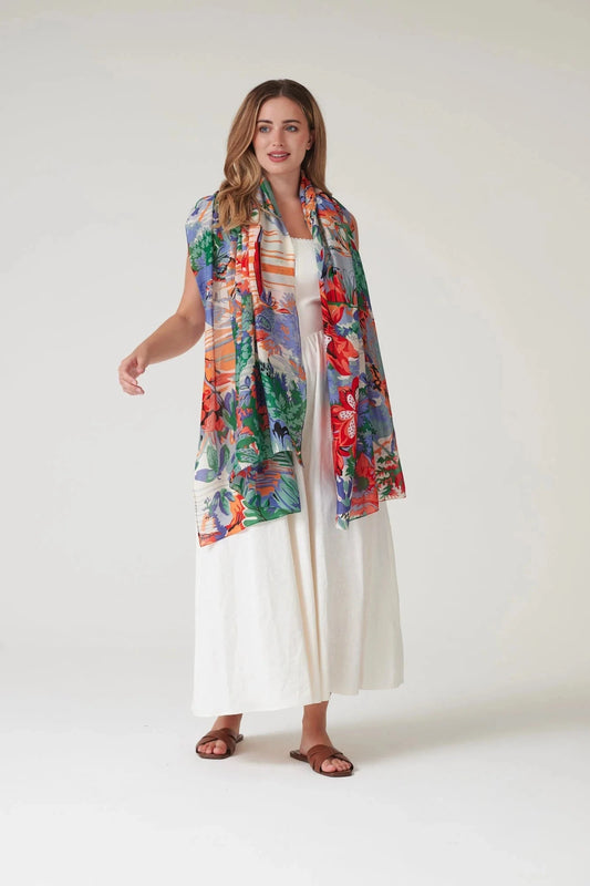 Scarf | Tropicana Blue Scarves One Hundred Stars 