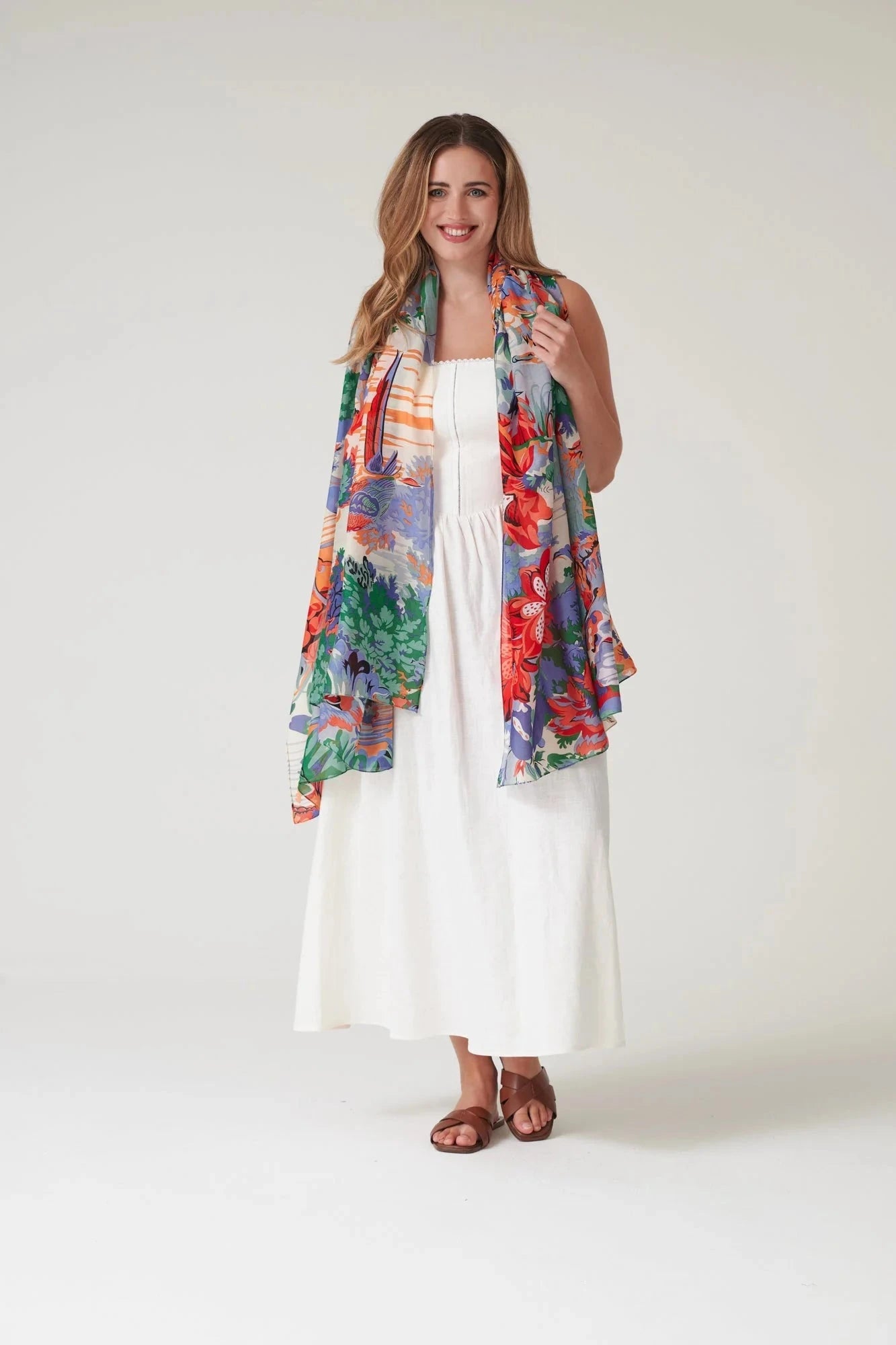 Scarf | Tropicana Blue Scarves One Hundred Stars 