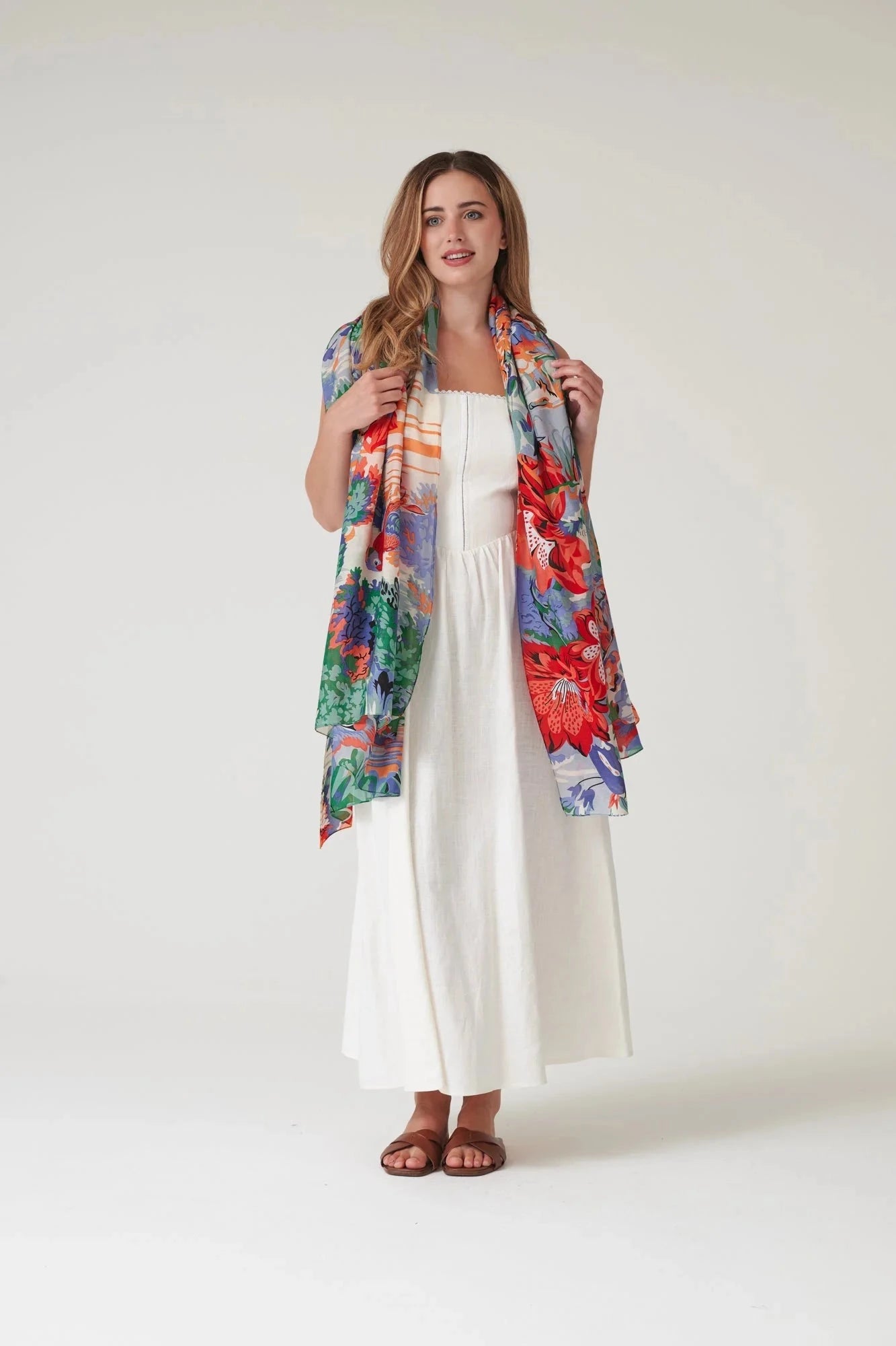 Scarf | Tropicana Blue Scarves One Hundred Stars 