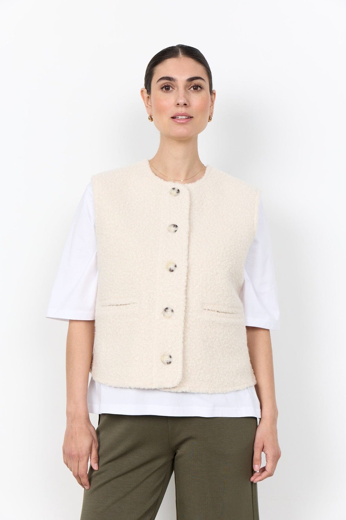 Shaima Waistcoat | Cream Waistcoat Soya Concept 