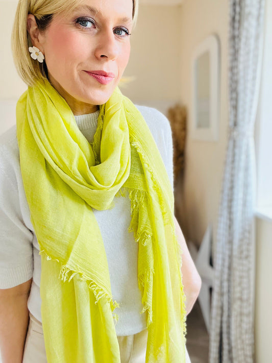 Sophie Scarf | Multiple Colours Scarf French Edit Lime Green 