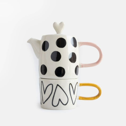 Spot Heart 'Tea for One' Tea Set Caroline Gardner 