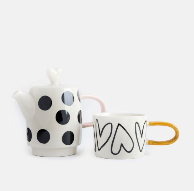 Spot Heart 'Tea for One' Tea Set Caroline Gardner 