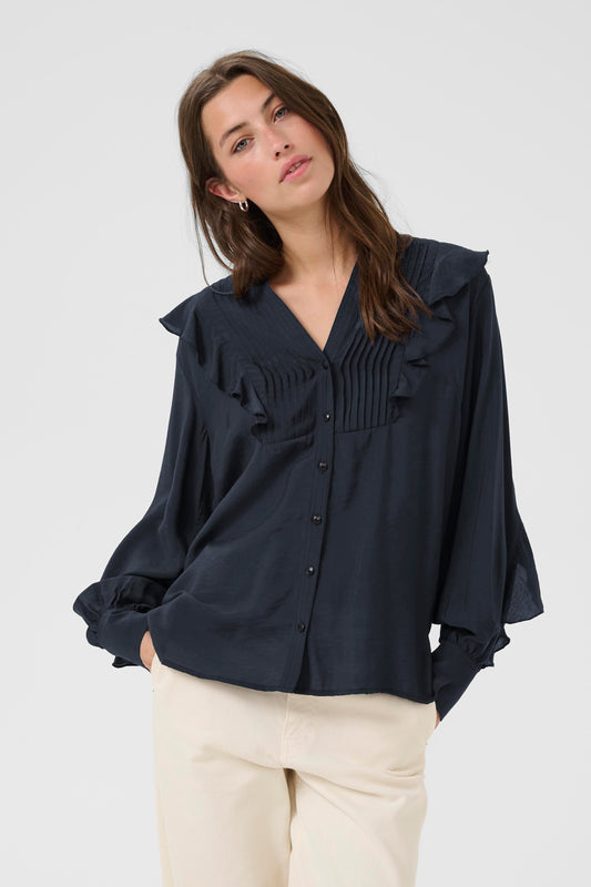 Stefani Blouse | Dark Navy Blouse Part Two 