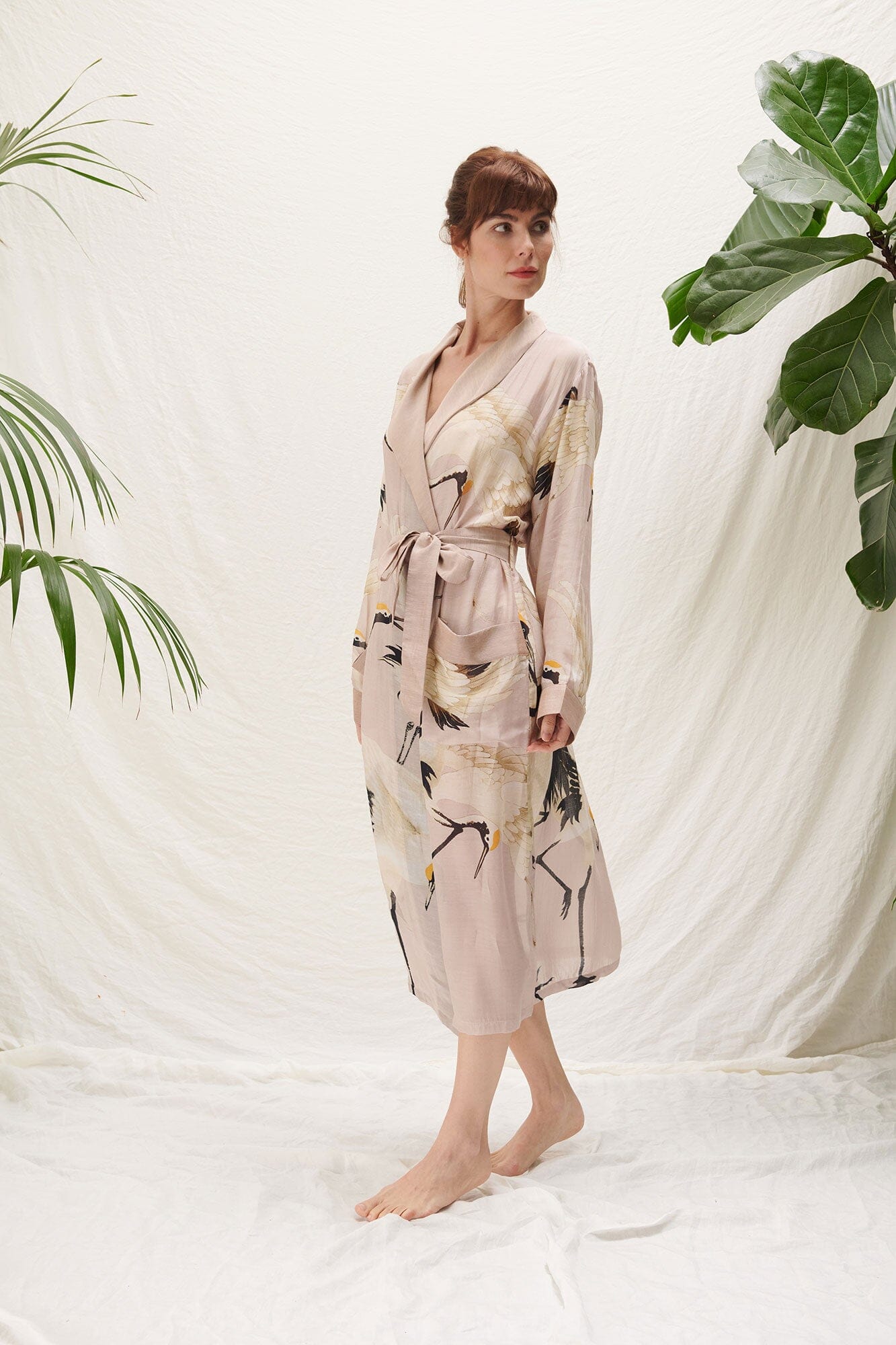 Stork Gown | Plaster Pink Dressing Gown One Hundred Stars 