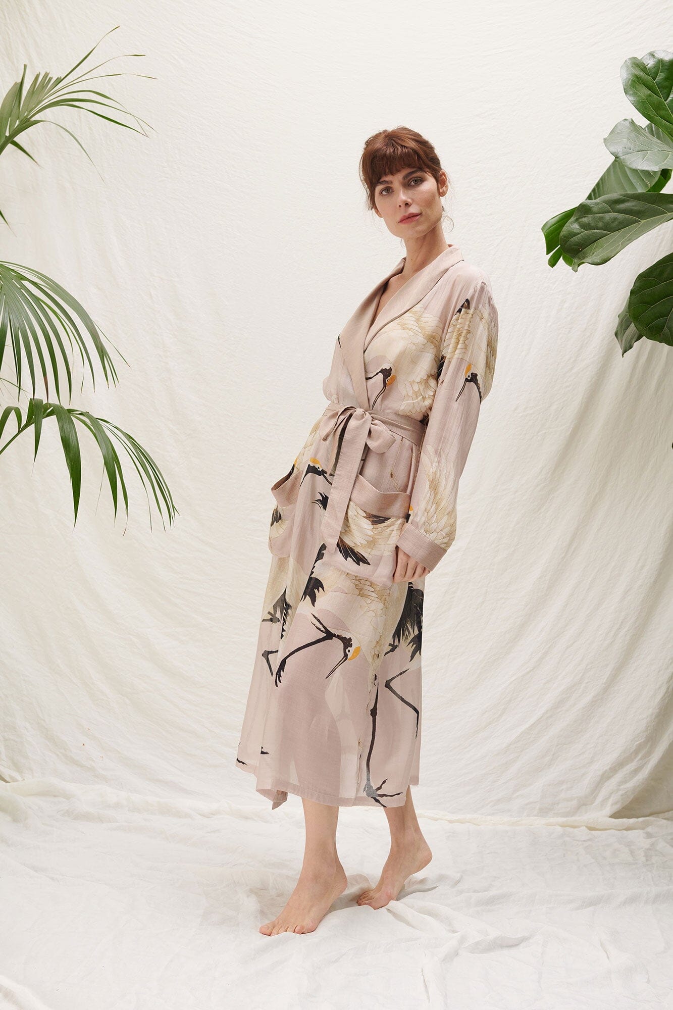 Stork Gown | Plaster Pink Dressing Gown One Hundred Stars 