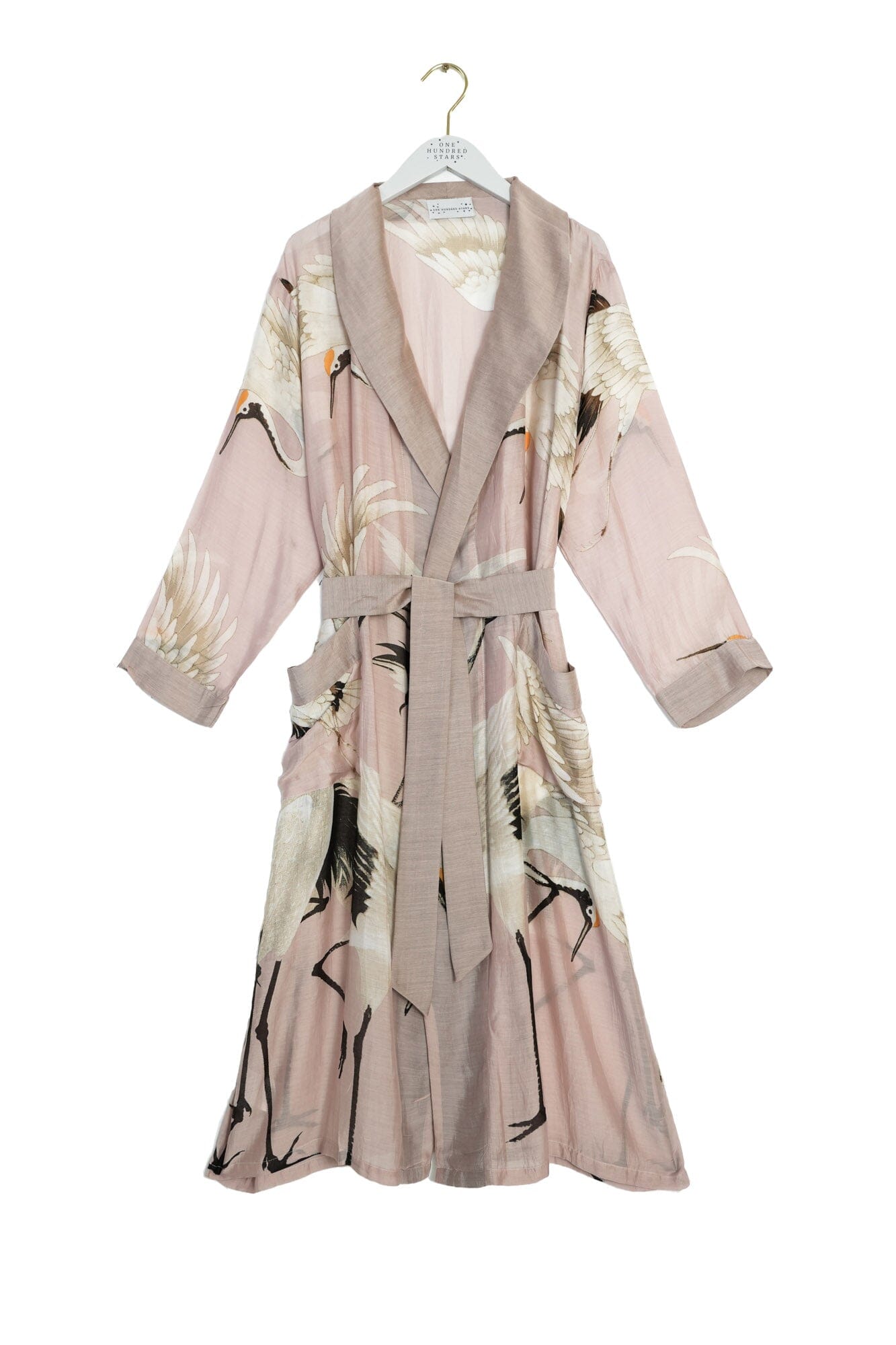 Stork Gown | Plaster Pink Dressing Gown One Hundred Stars 