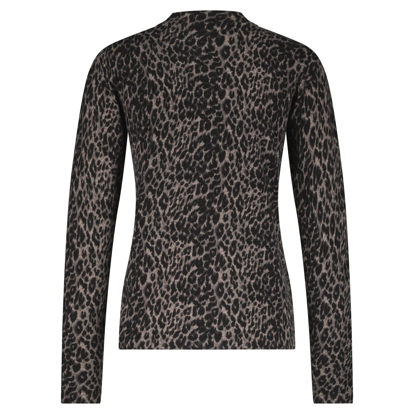 Sweet Animal Print Top | Black Knitwear Red Button 
