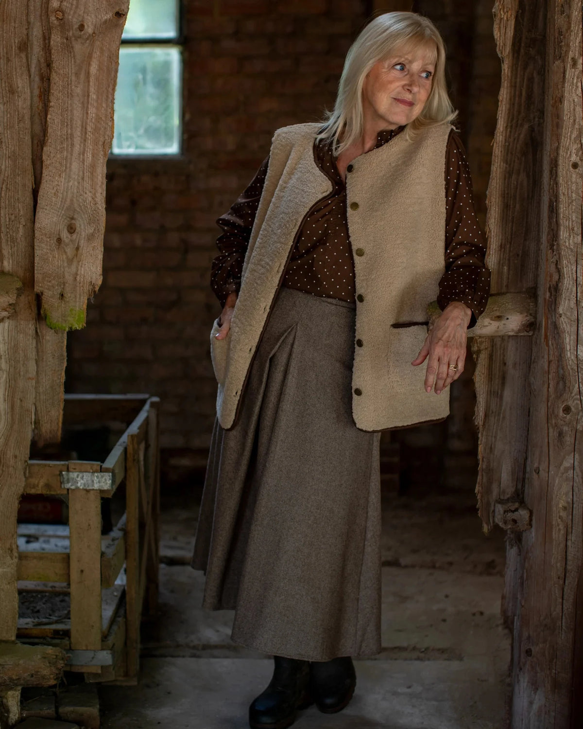 Tamara Skirt | Chestnut Skirt Chalk 