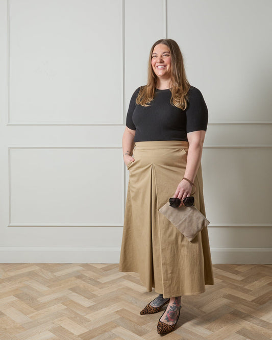 Tamara Skirt | Dark Beige Skirt Chalk 
