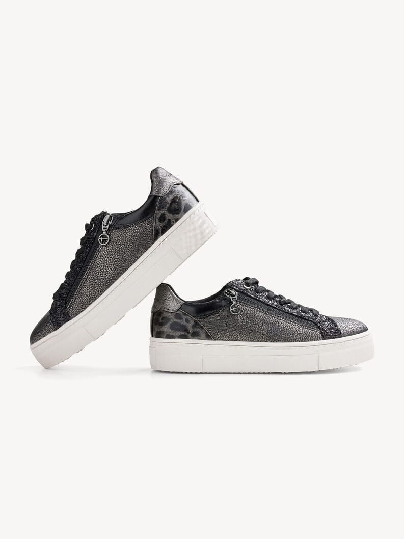 Tamaris | Metallic Trainer | Pewter Trainers Tamaris 