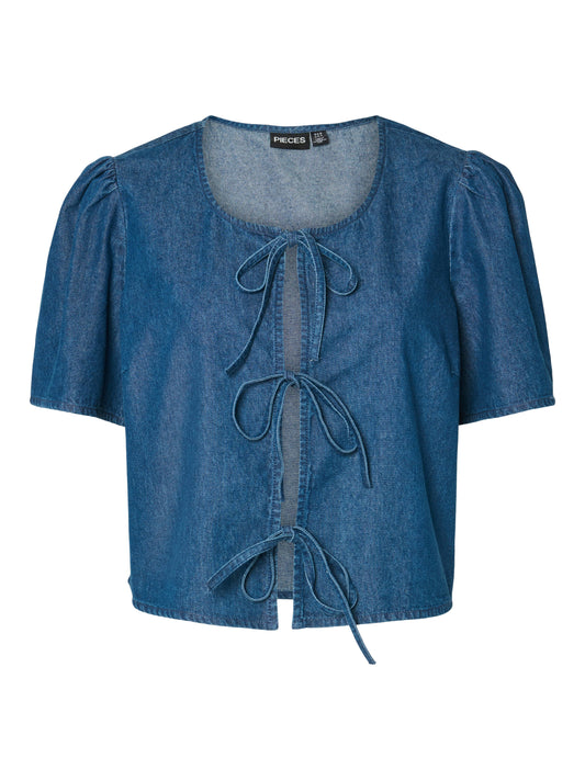 Tenim Tie Top | Medium Blue Shirts & Tops Pieces 