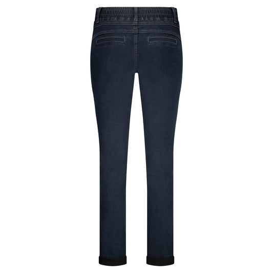 Tessy Denim Rib Jogger | Dark Stone Pants Red Button 