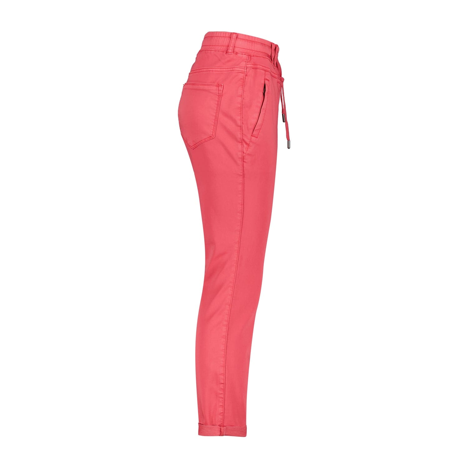 Tessy Jogger Crop Pants | Coral Pants Red Button 