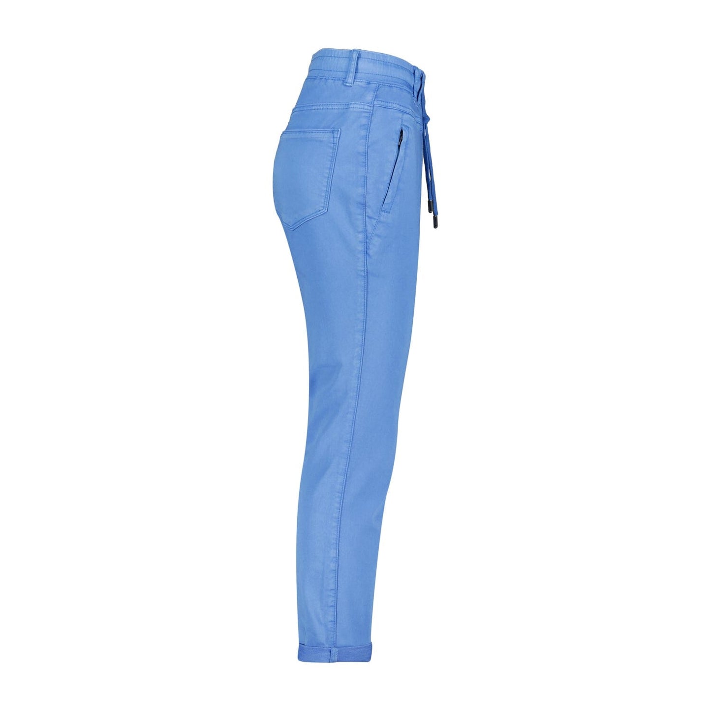 Tessy Jogger Crop Pants | Mid Blue Pants Red Button 
