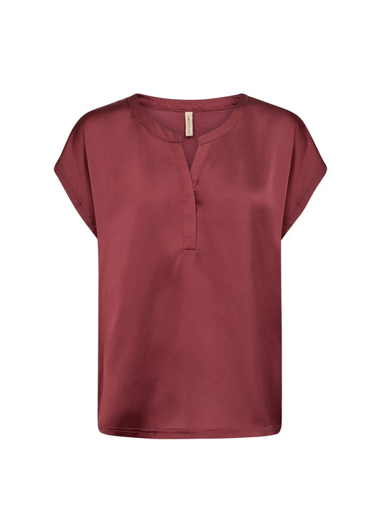 Thilde V Top | Oxblood Red Blouse Soya Concept 