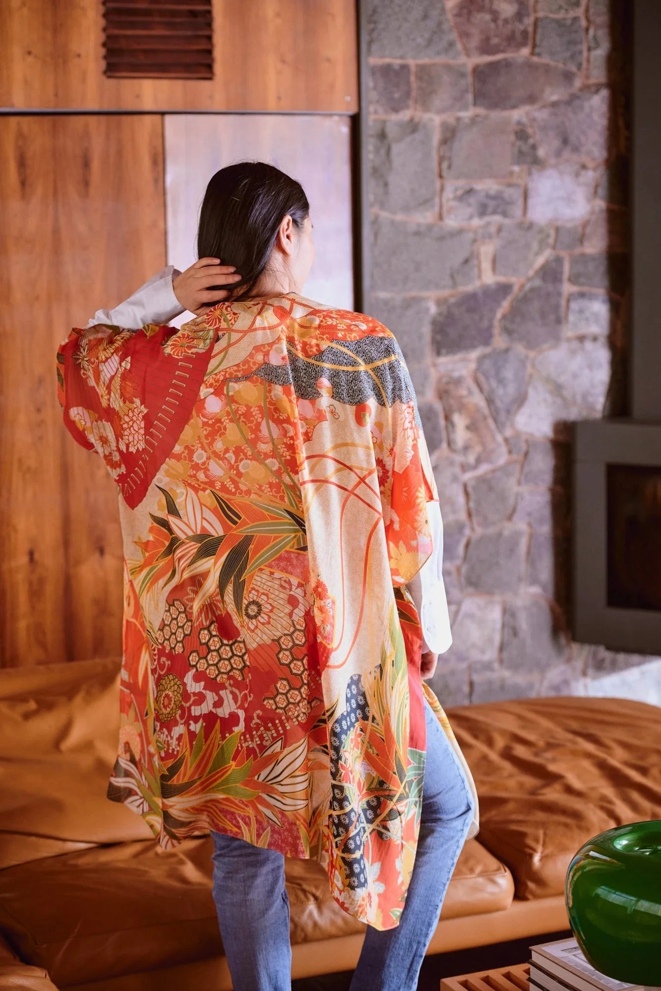 Throwover | Fans | Scarlet Casual Kimonos One Hundred Stars 