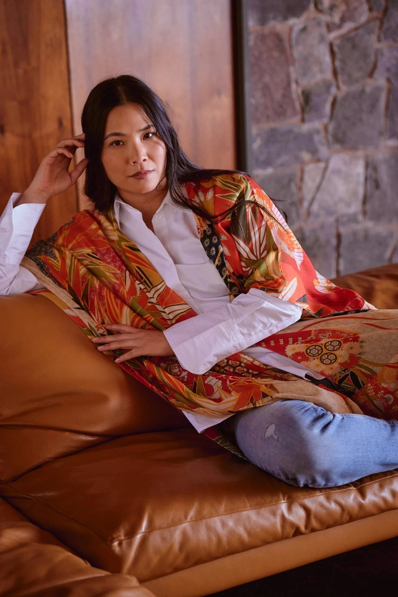 Throwover | Fans | Scarlet Casual Kimonos One Hundred Stars 