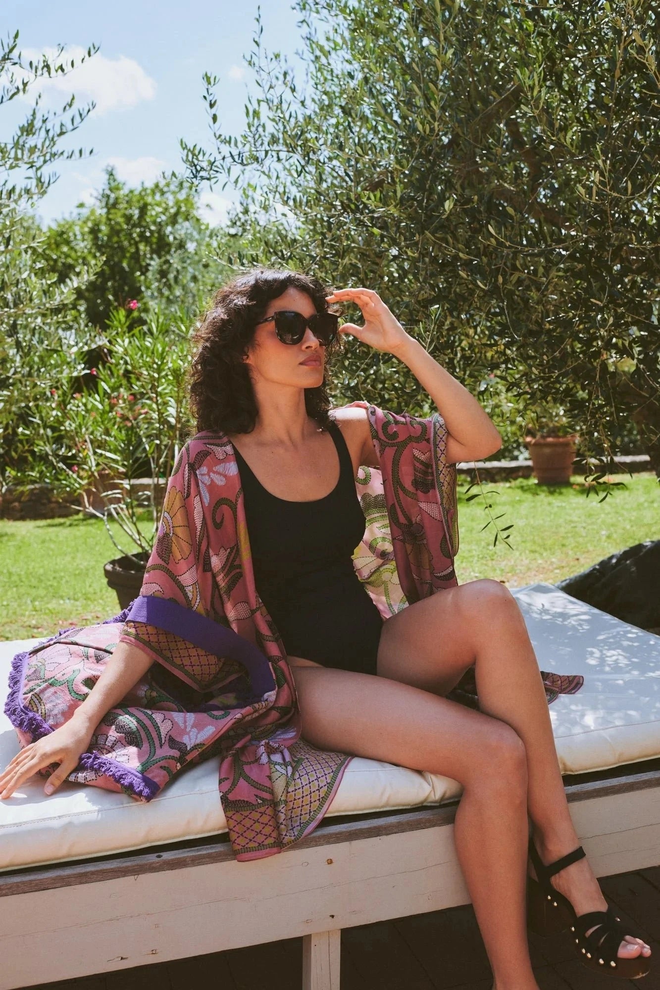 Throwover | Giant Kantha | Dusk Casual Kimonos One Hundred Stars 