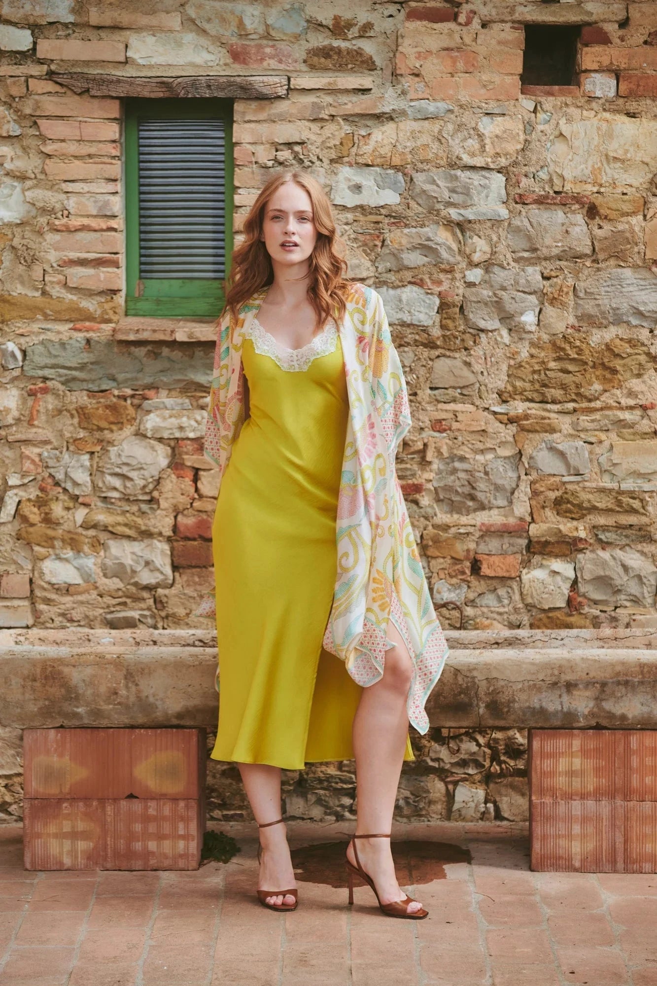 Throwover | Giant Kantha | Lime Casual Kimonos One Hundred Stars 