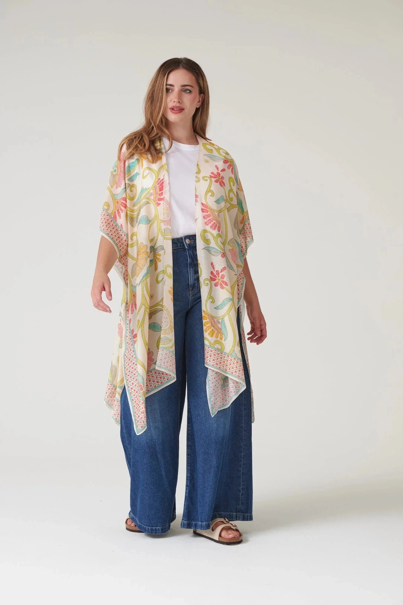 Throwover | Giant Kantha | Lime Casual Kimonos One Hundred Stars 