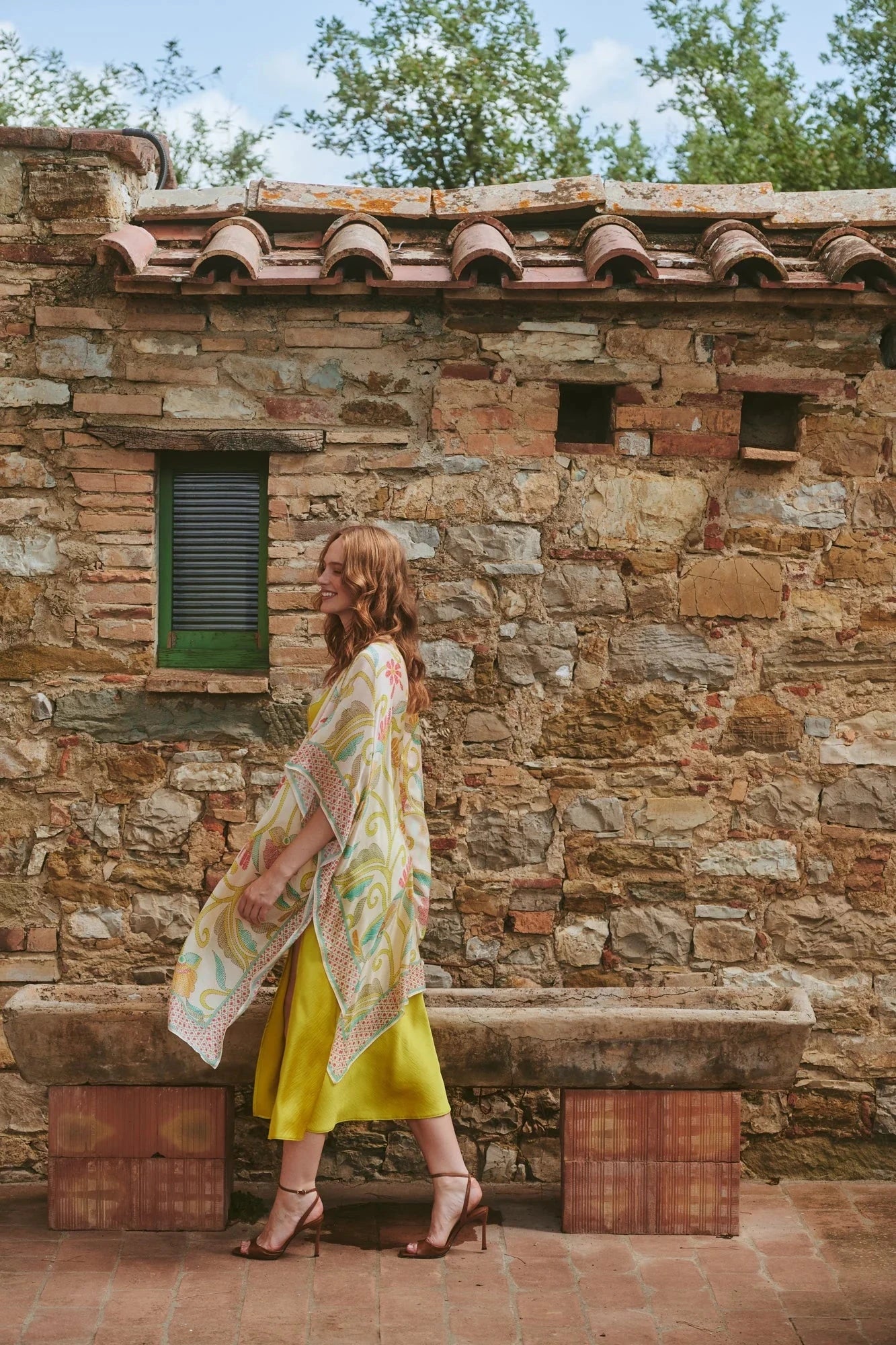 Throwover | Giant Kantha | Lime Casual Kimonos One Hundred Stars 