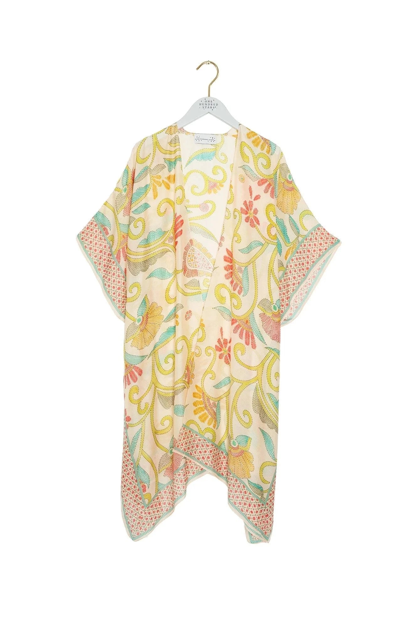 Throwover | Giant Kantha | Lime Casual Kimonos One Hundred Stars 