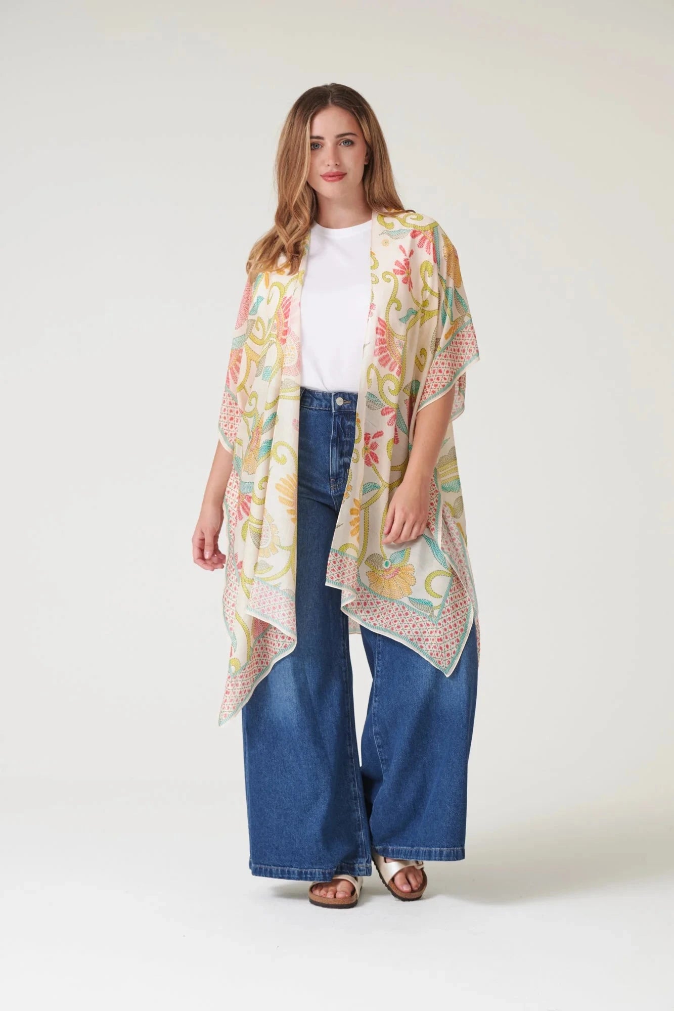 Throwover | Giant Kantha | Lime Casual Kimonos One Hundred Stars 