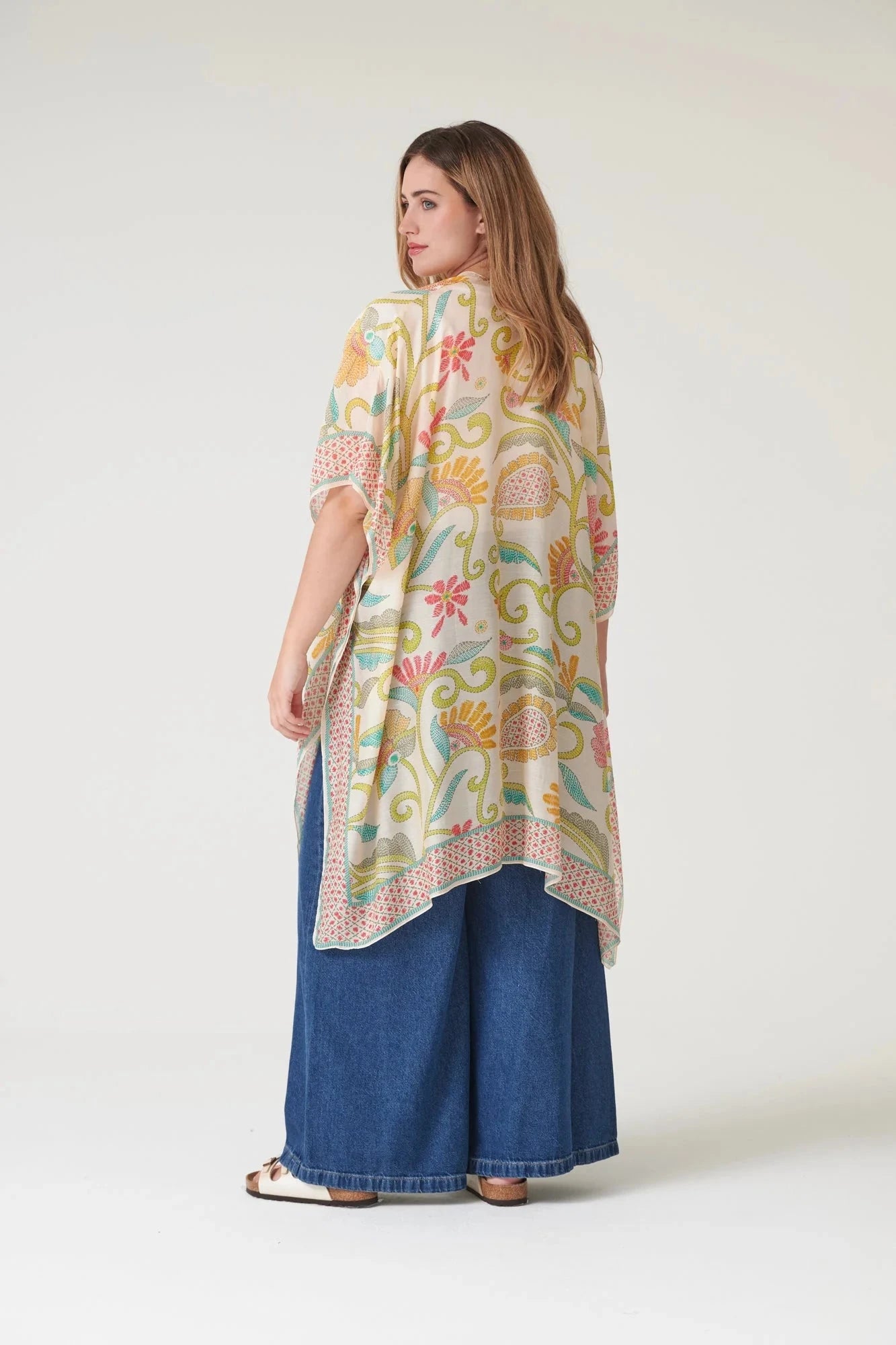 Throwover | Giant Kantha | Lime Casual Kimonos One Hundred Stars 