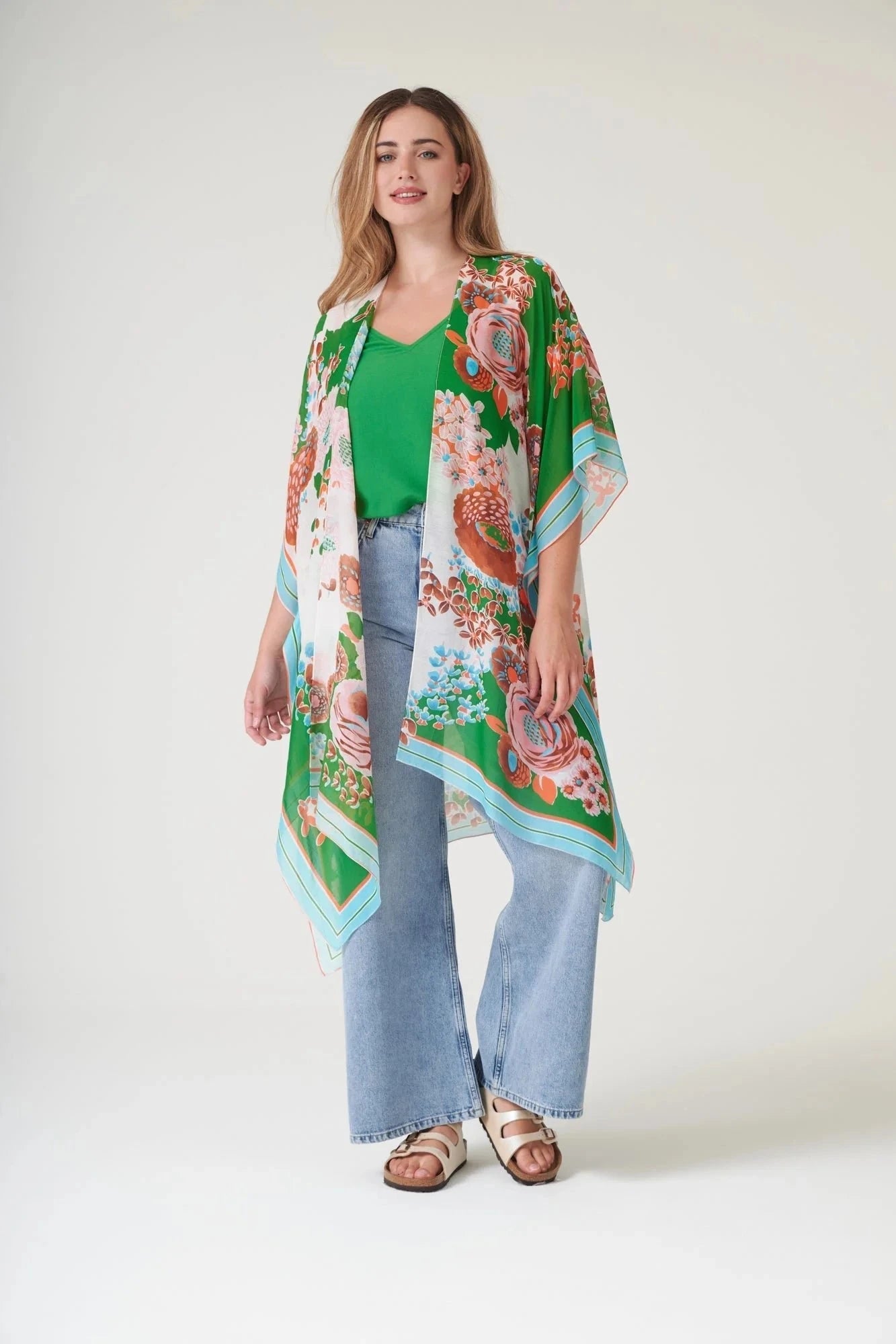 Throwover | Kitsch Bouquet | Green Casual Kimonos One Hundred Stars 