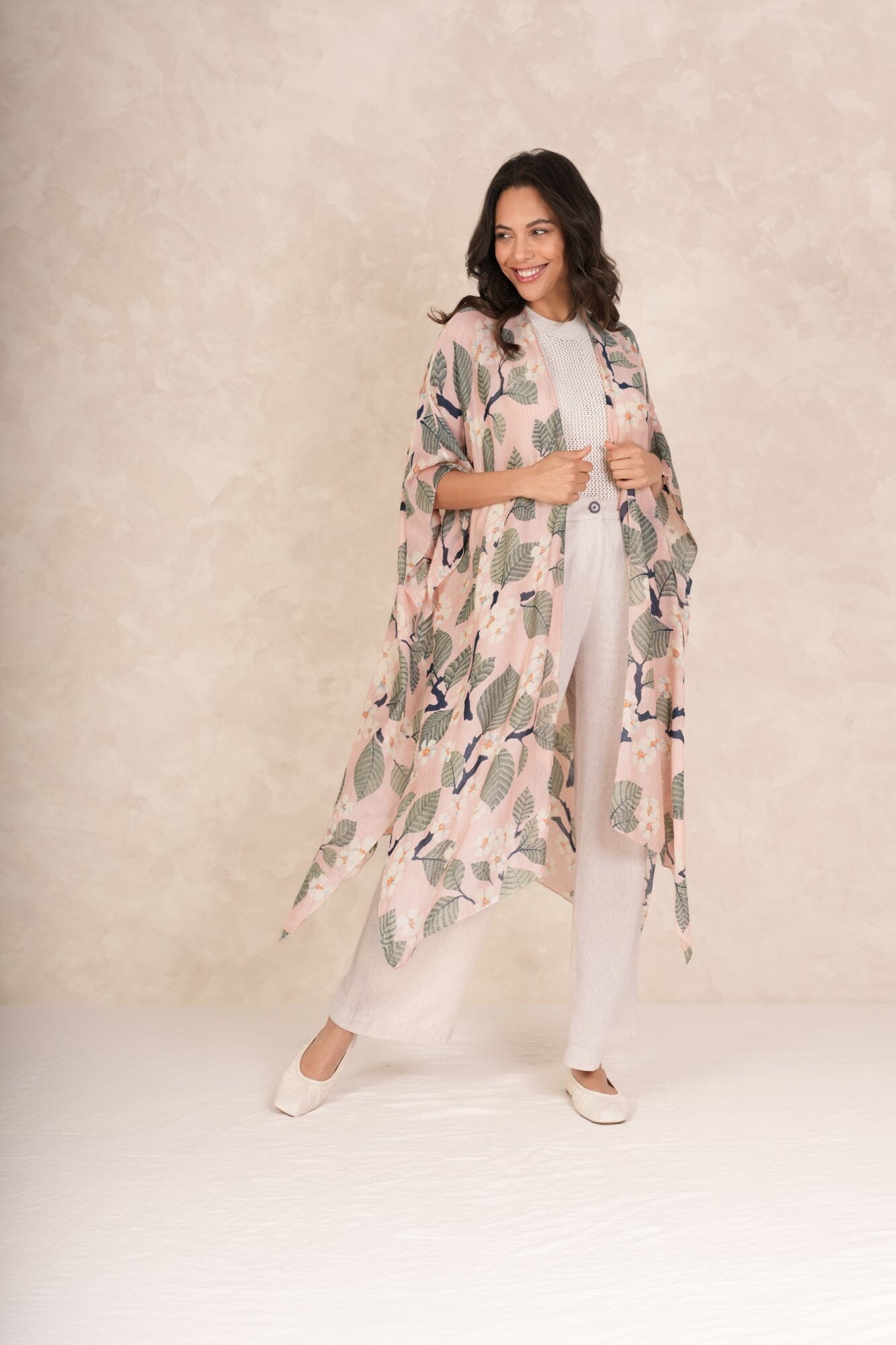 Throwover | Tree Blossom | Pink Casual Kimonos One Hundred Stars 