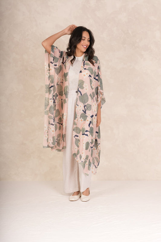 Throwover | Tree Blossom | Pink Casual Kimonos One Hundred Stars 